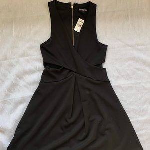 NWT EXPRESS Criss-Cross Cutout Little Black Dress